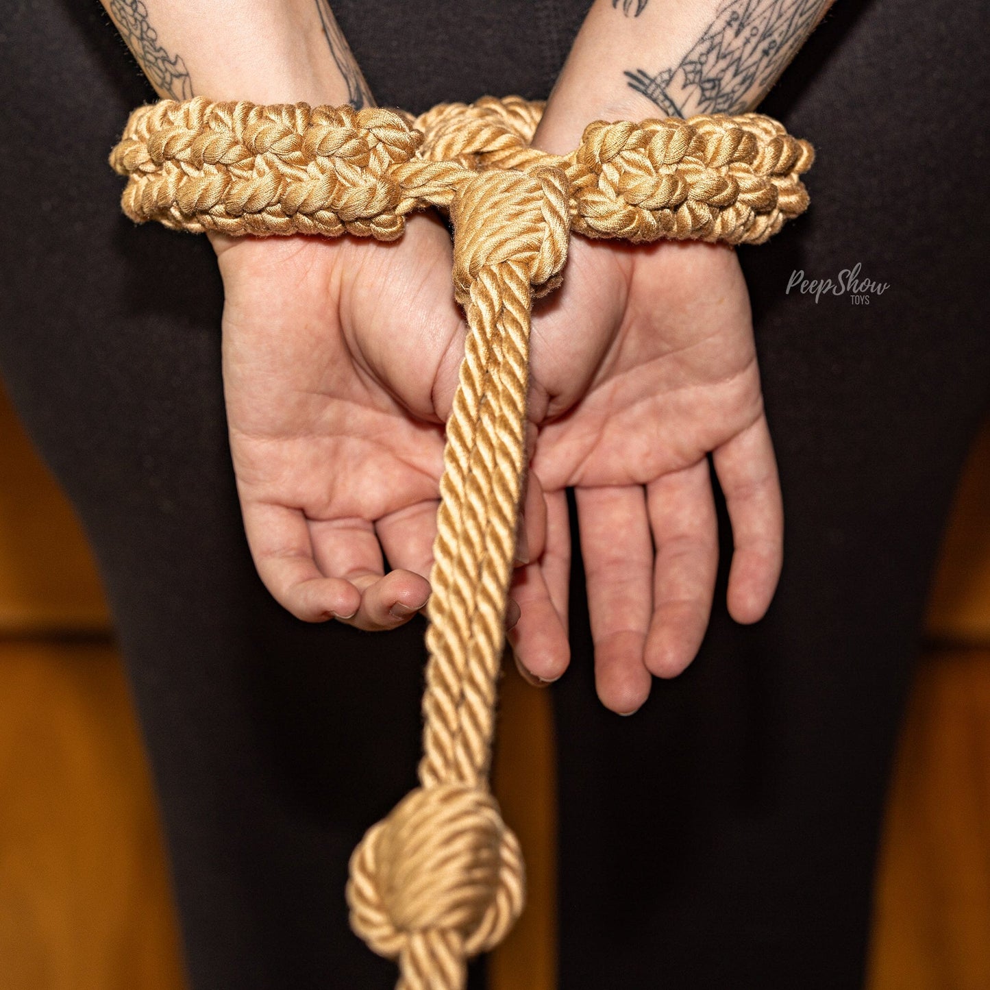 Shibari Bondage Rope Wrist Cuffs & Lead