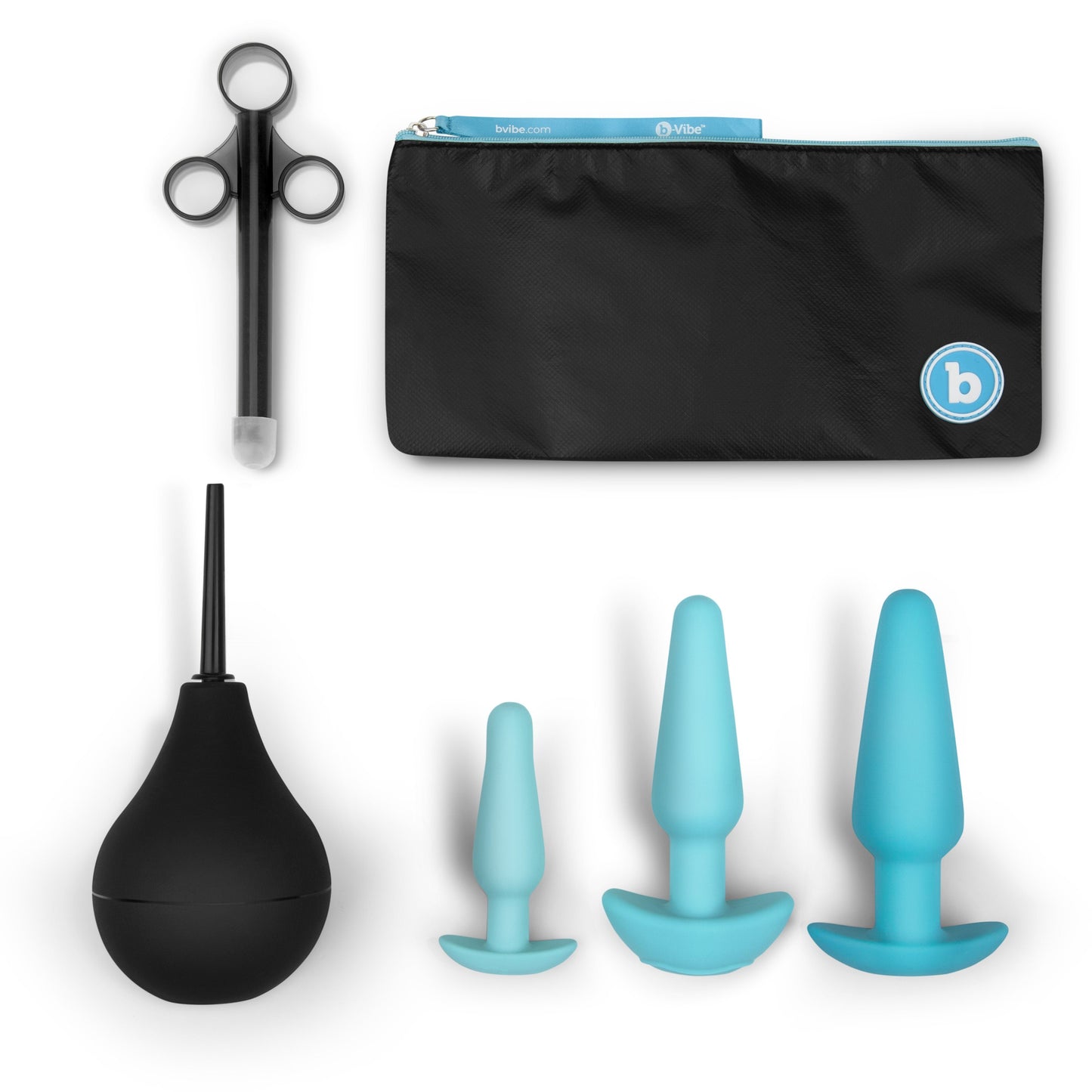 b-Vibe Anal Training & Education Set Plug Kit with Lube Launcher & Enema