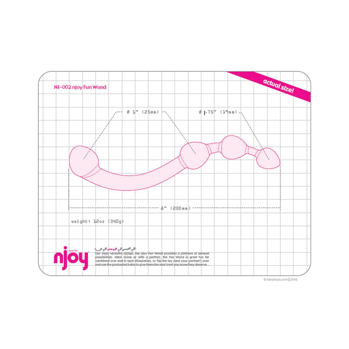 Njoy Fun Wand Double Ended Steel Dildo