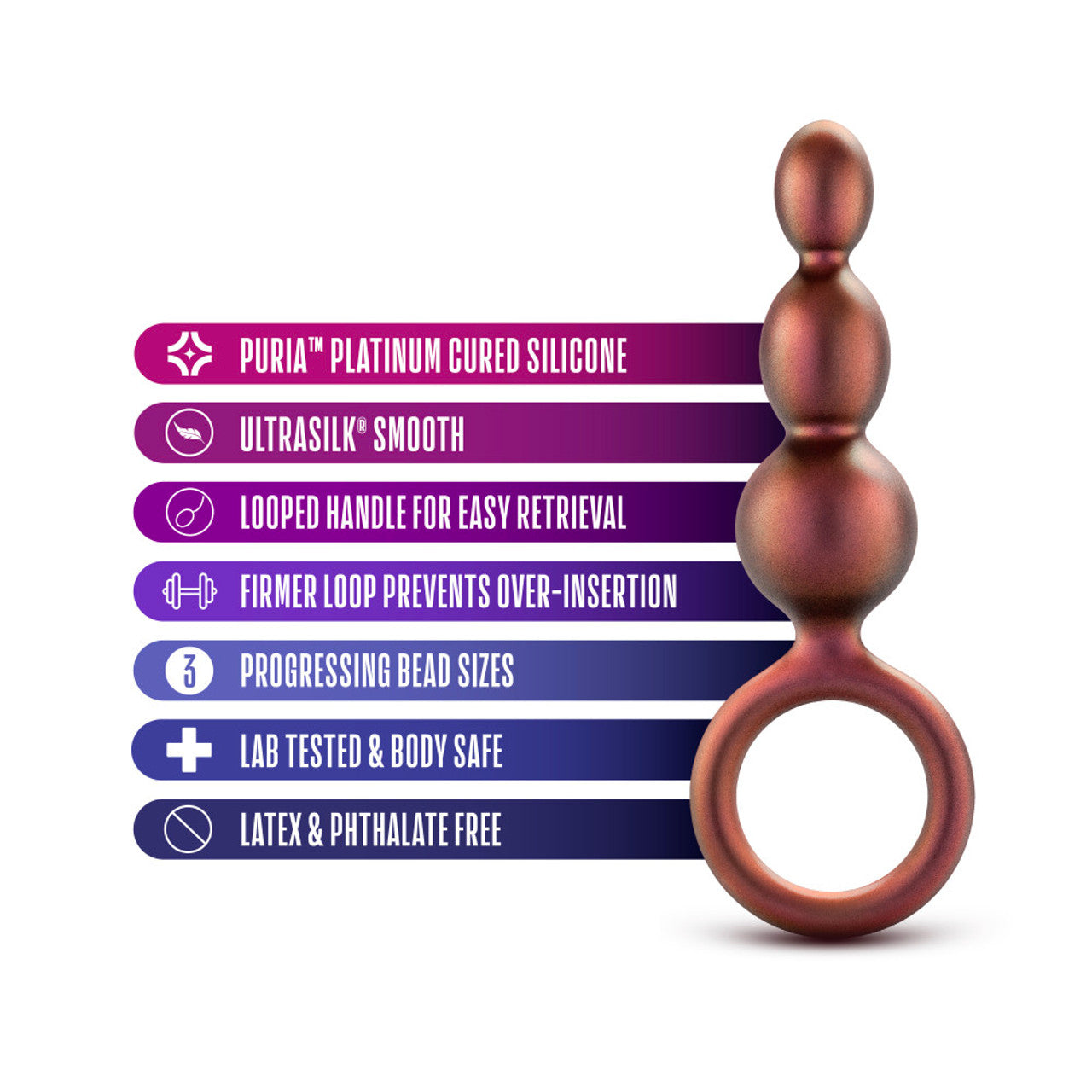 Anal Adventures Matrix Beaded - Silicone Anal Plug
