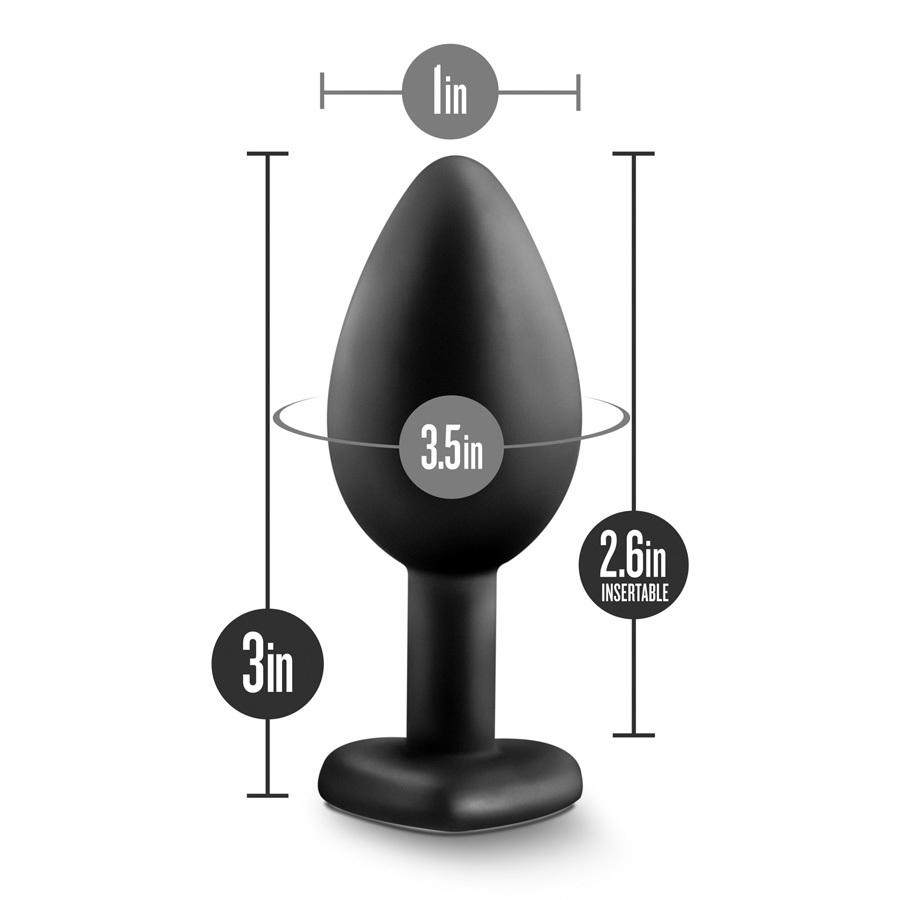 Temptasia Bling Bling Silicone Butt Plug with Clear Crystal