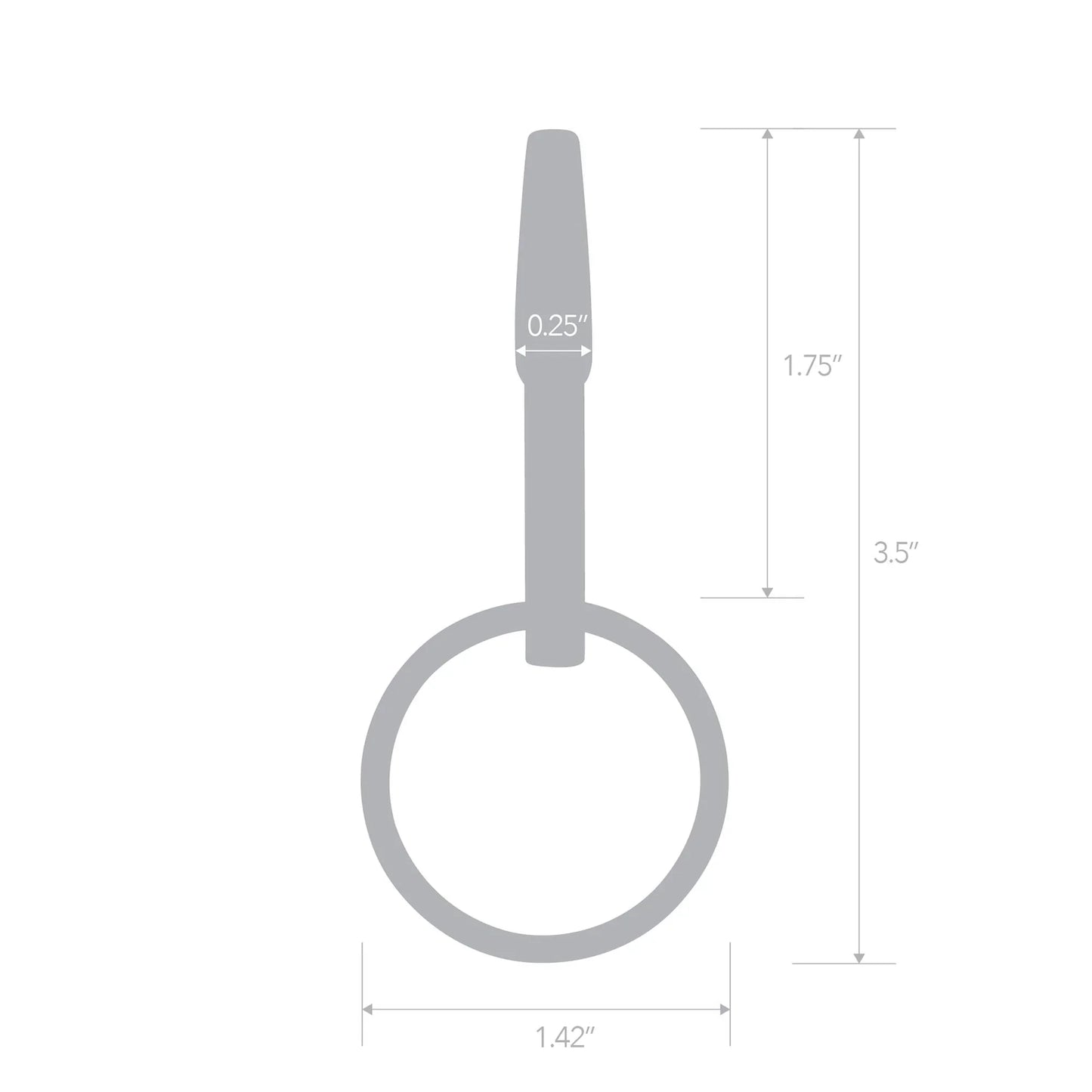 Blueline Hollow Penis Plug with Ring Urethral Probe, Stainless Steel