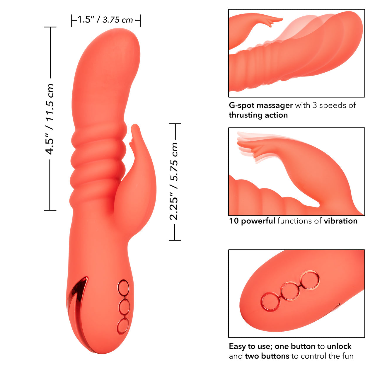 Orange County Cutie Thrusting Rabbit Vibrator