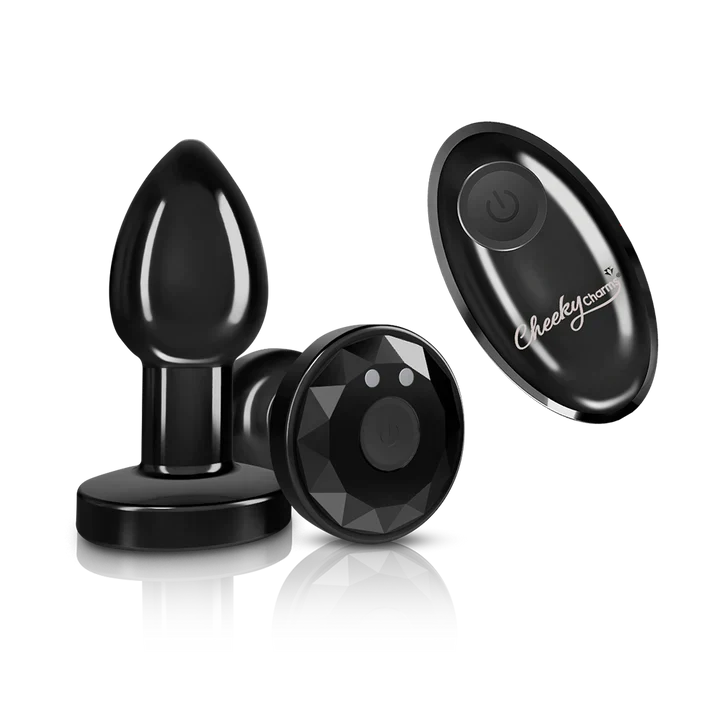 Cheeky Charms Vibrating Metal Butt Plug with Remote Control