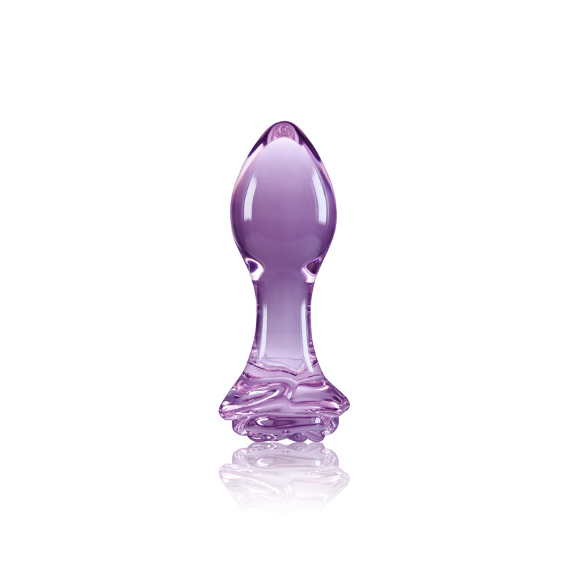 Crystal Glass Rose Anal Plug by NS