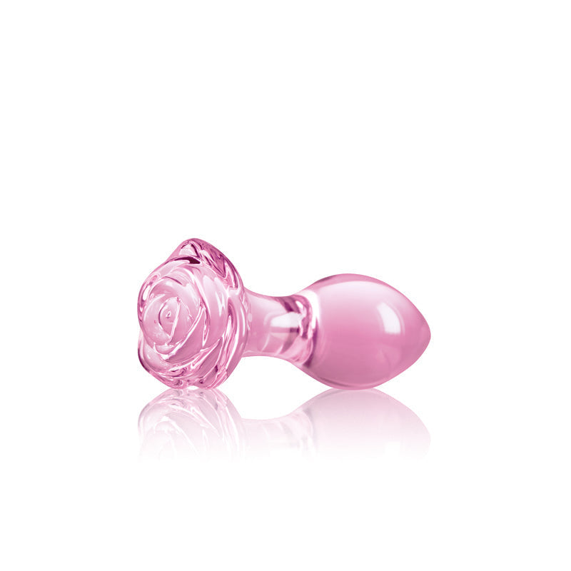 Crystal Glass Rose Anal Plug by NS