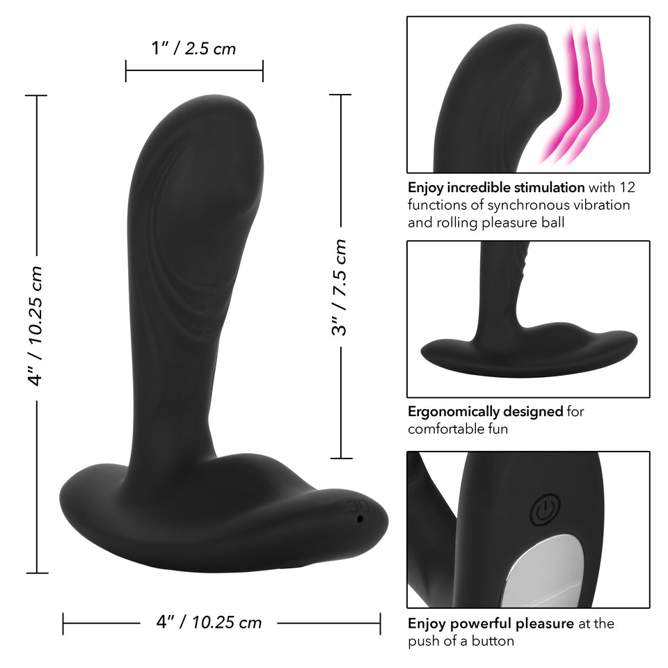Eclipse Tapered Roller Ball Probe - Vibrating Stroking Butt Plug