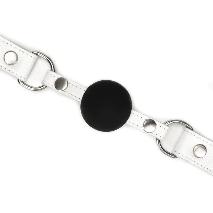 Fuji White Leather Ball Gag