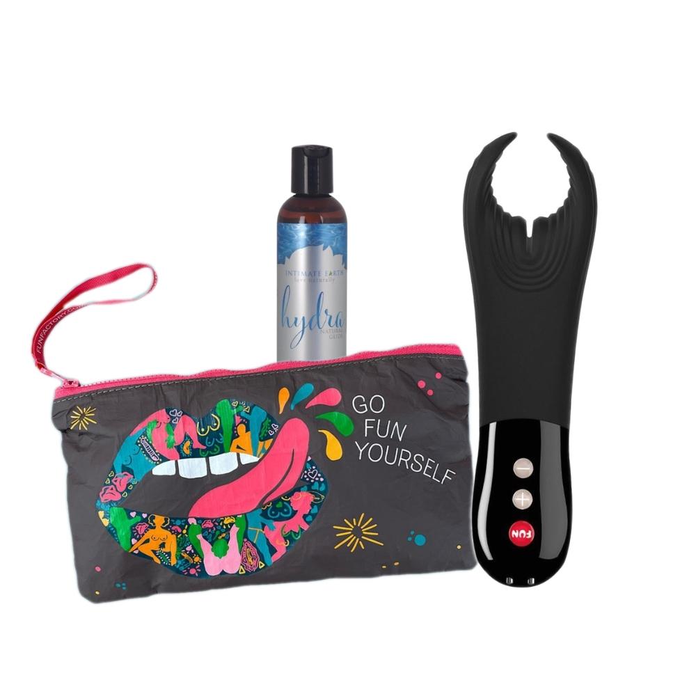 Fun Factory Manta Penis Vibrator + Toy Bag & Free Hydra 2oz Lube Bundle
