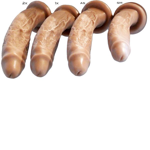 SquarePegToys® Mel Harness SuperSoft Bronze Silicone Dildo with Suction Cup