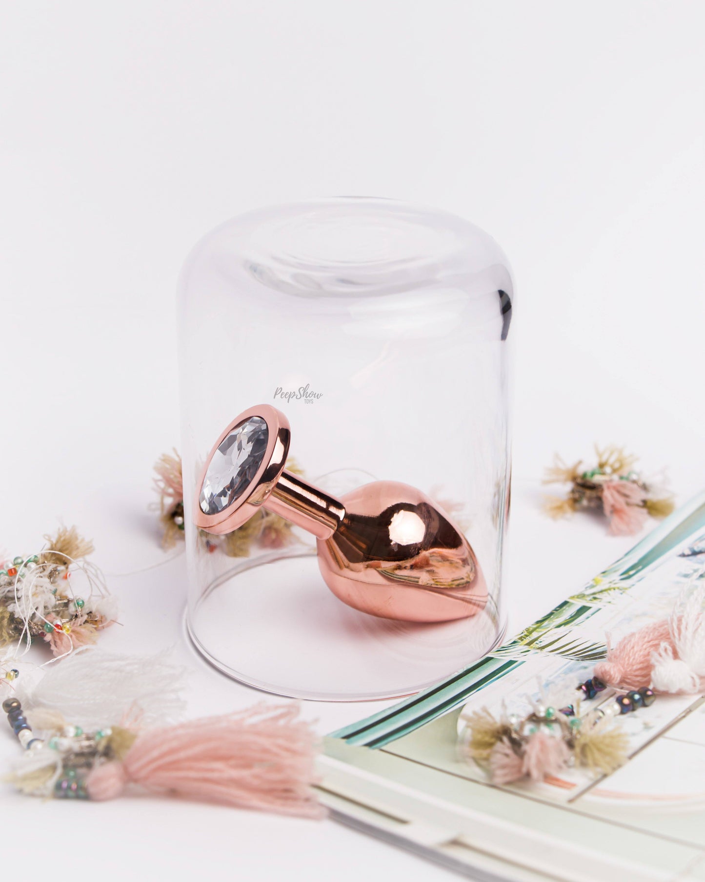 Rear Assets Rose Gold + Clear Gem Anal Plug by NS