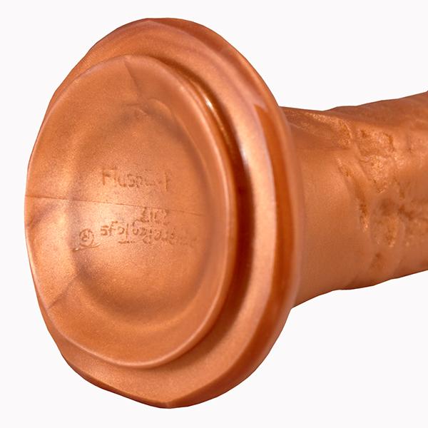 SquarePegToys® Mel Harness SuperSoft Bronze Silicone Dildo with Suction Cup