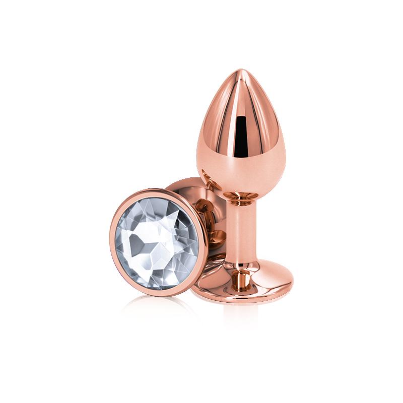 Rear Assets Rose Gold + Clear Gem Anal Plug by NS