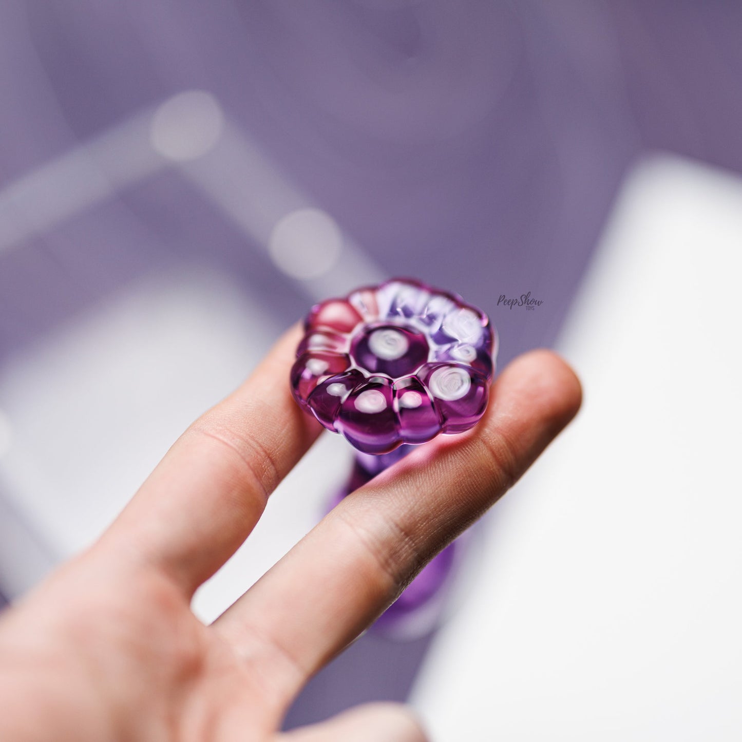 Crystal Glass Flower Anal Plug