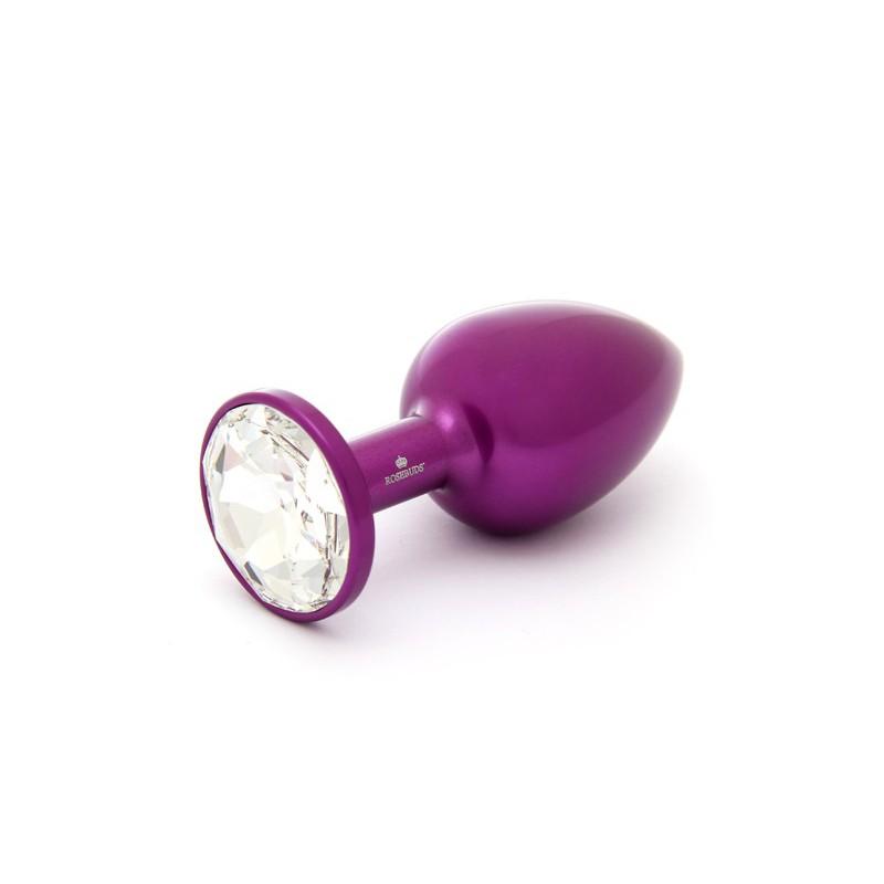 Rosebuds Purple Aluminum Lightweight Butt Plug - 3 Jewel Colors