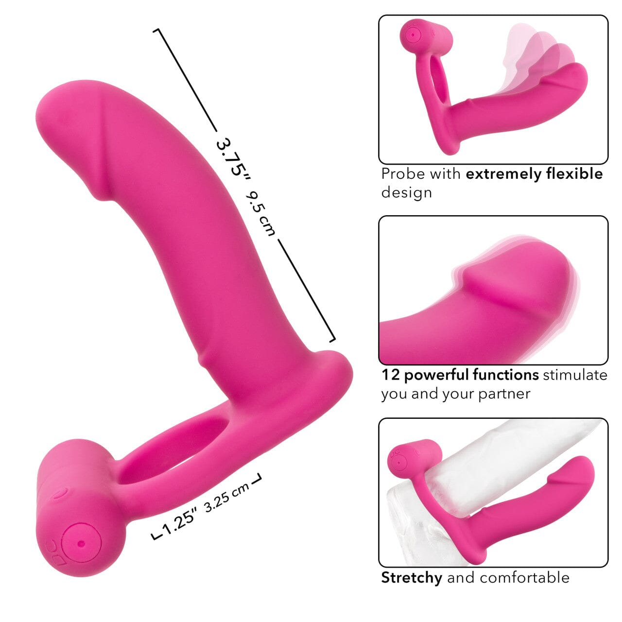 Double Diver Vibrating Cock Ring for DP + Clitoral Stimulation