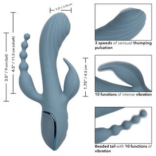 III Triple Ecstasy - Thumping Rabbit Vibrator with Anal Beaded Probe