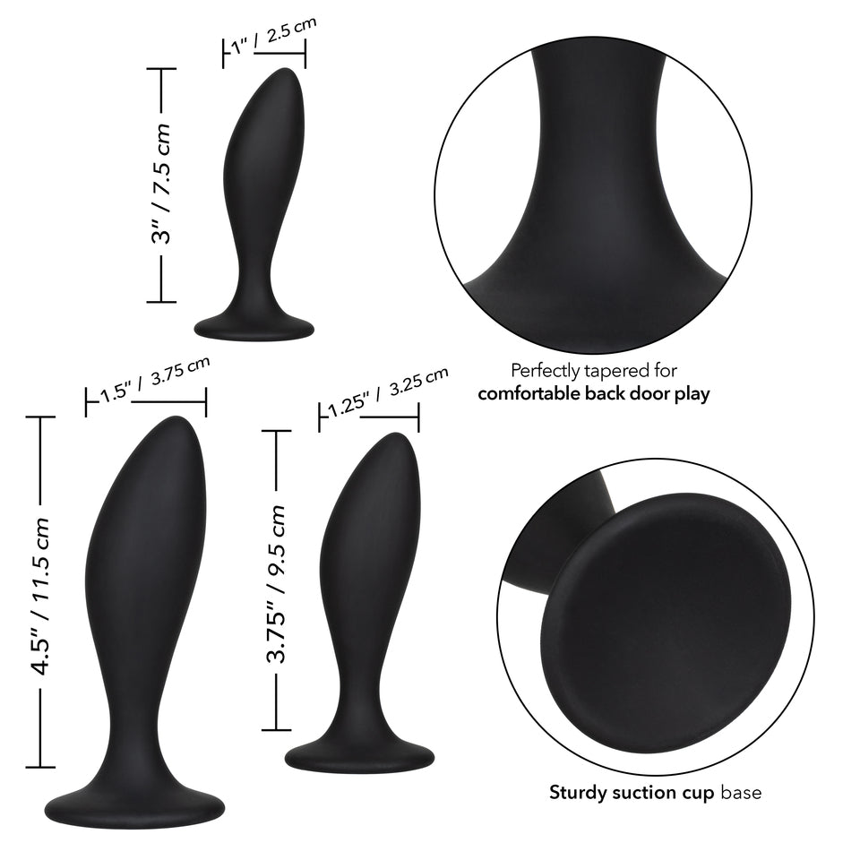 Silicone Anal Curve Kit - 3 Butt Plugs