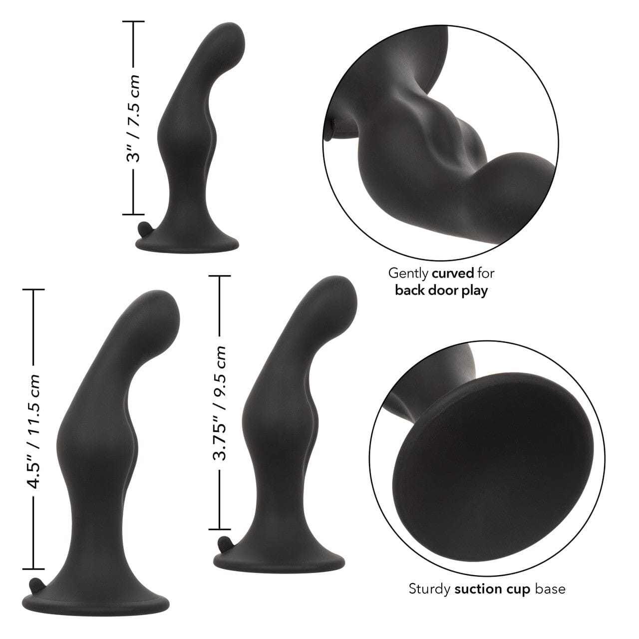 CalExotics Silicone Anal Ripple Kit - 3 Butt Plugs