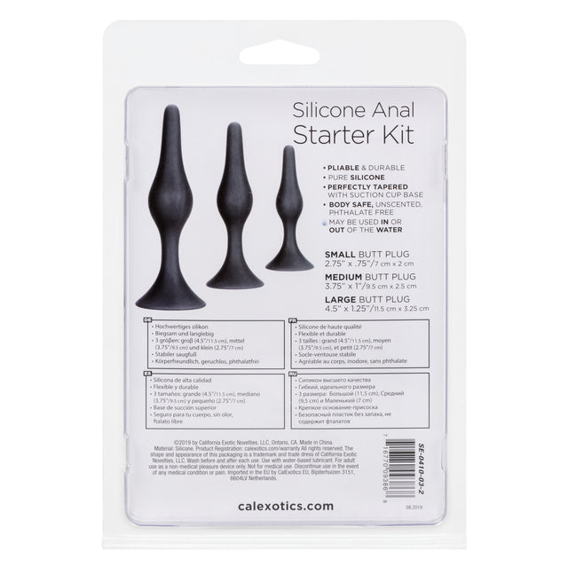 Silicone Anal Starter Kit - 3 Butt Plugs