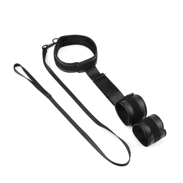 Vegan Fetish Wrist to Collar Restraints