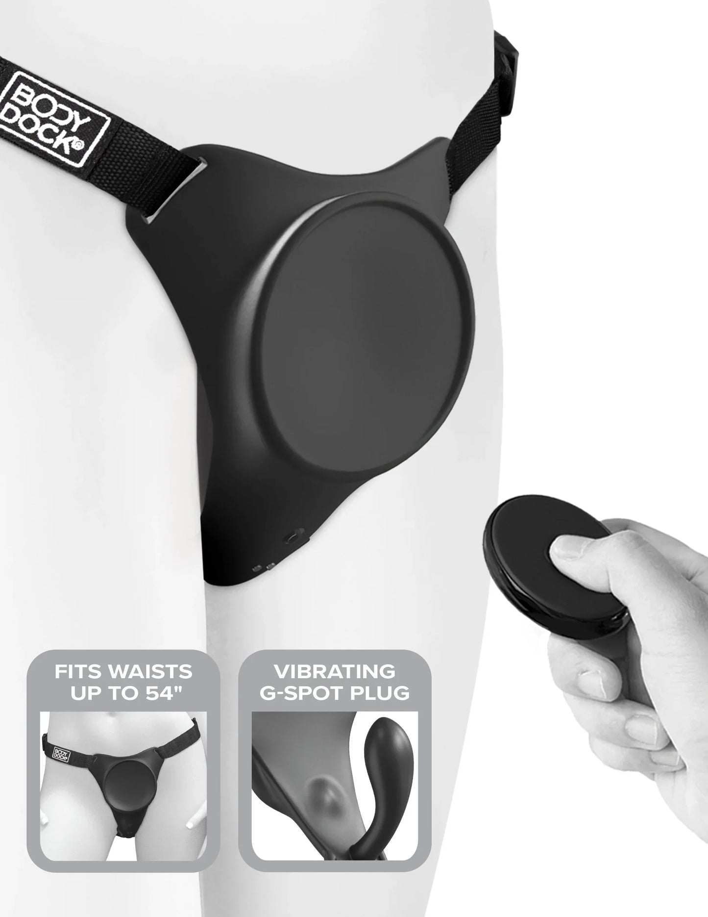 Body Dock G-Spot Pro vibrating vagina plug strap-on harness
