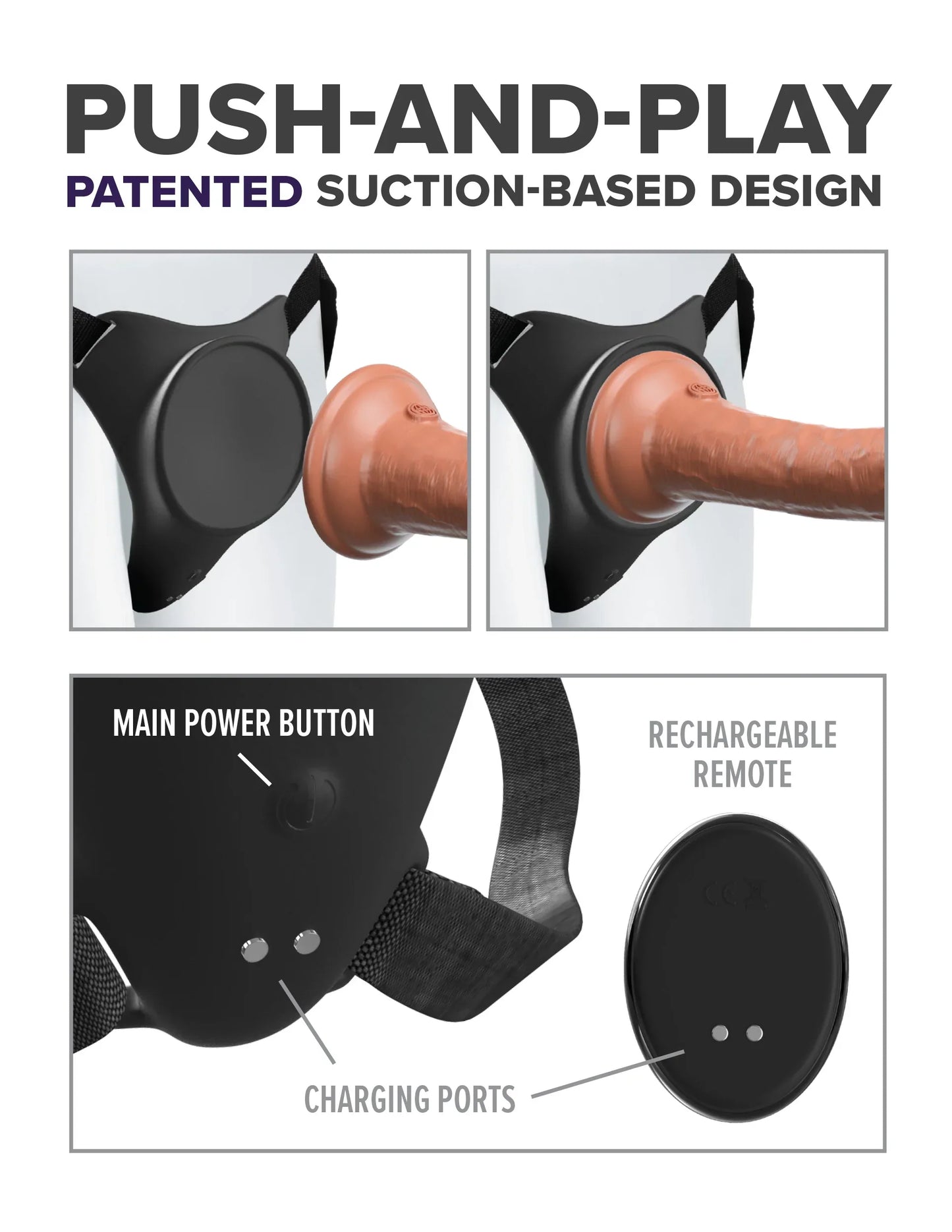 Body Dock G-Spot Pro vibrating vagina plug strap-on harness