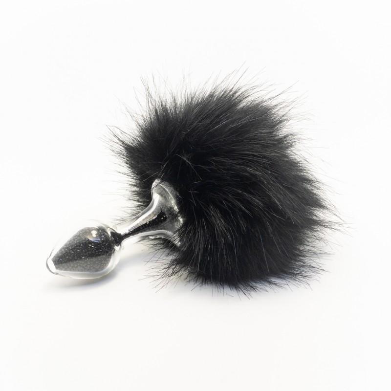 Crystal Delights Sparkle Bunny Tail Butt Plug - 3 Colors