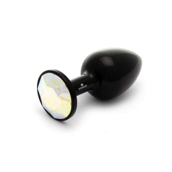 Rosebuds Black Aluminum Lightweight Butt Plug - 3 Jewel Colors