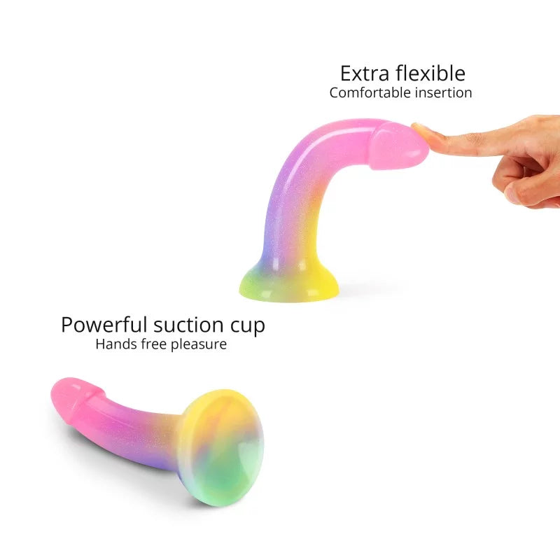 Dildolls Stargazer 6" Bright Silicone Dildo with Microfine Glitter