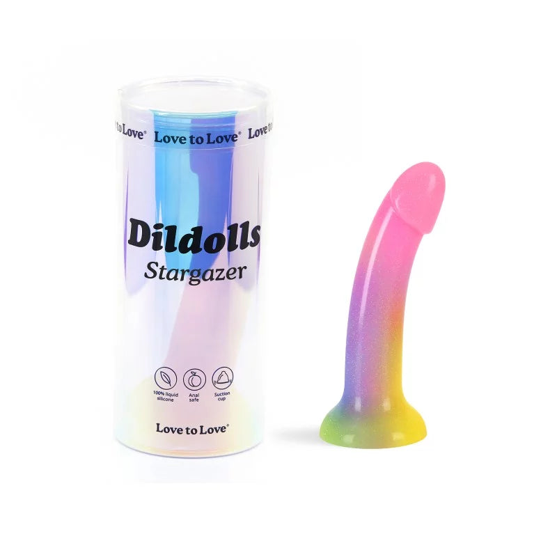 Dildolls Stargazer 6" Bright Silicone Dildo with Microfine Glitter