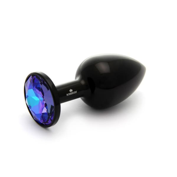 Rosebuds Black Aluminum Lightweight Butt Plug - 3 Jewel Colors