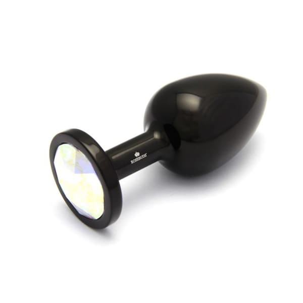 Rosebuds Black Aluminum Lightweight Butt Plug - 3 Jewel Colors