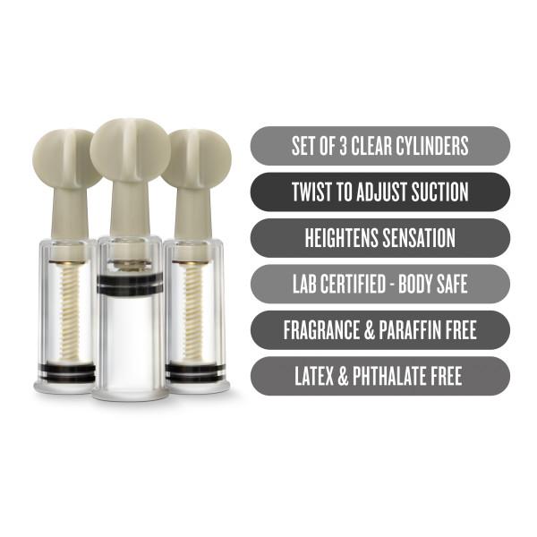 Blush Temptasia Clit and Nipple Twist Tit Suckers, Set of 3