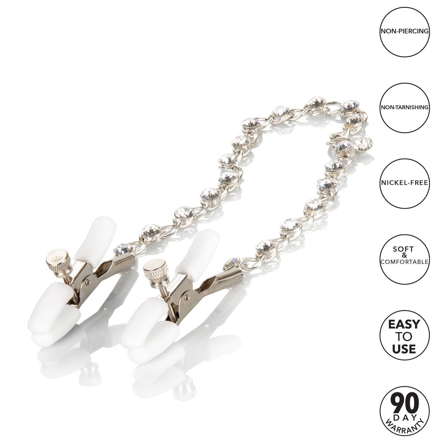 CalExotics Nipple Play Nipple Clamps with Crystal Chain