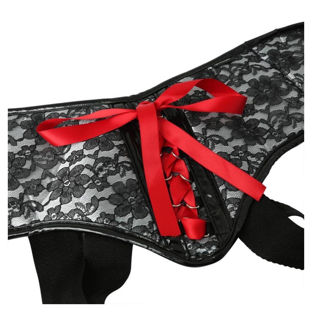 Sportsheets Plus Size Grey and Black Lace Harness