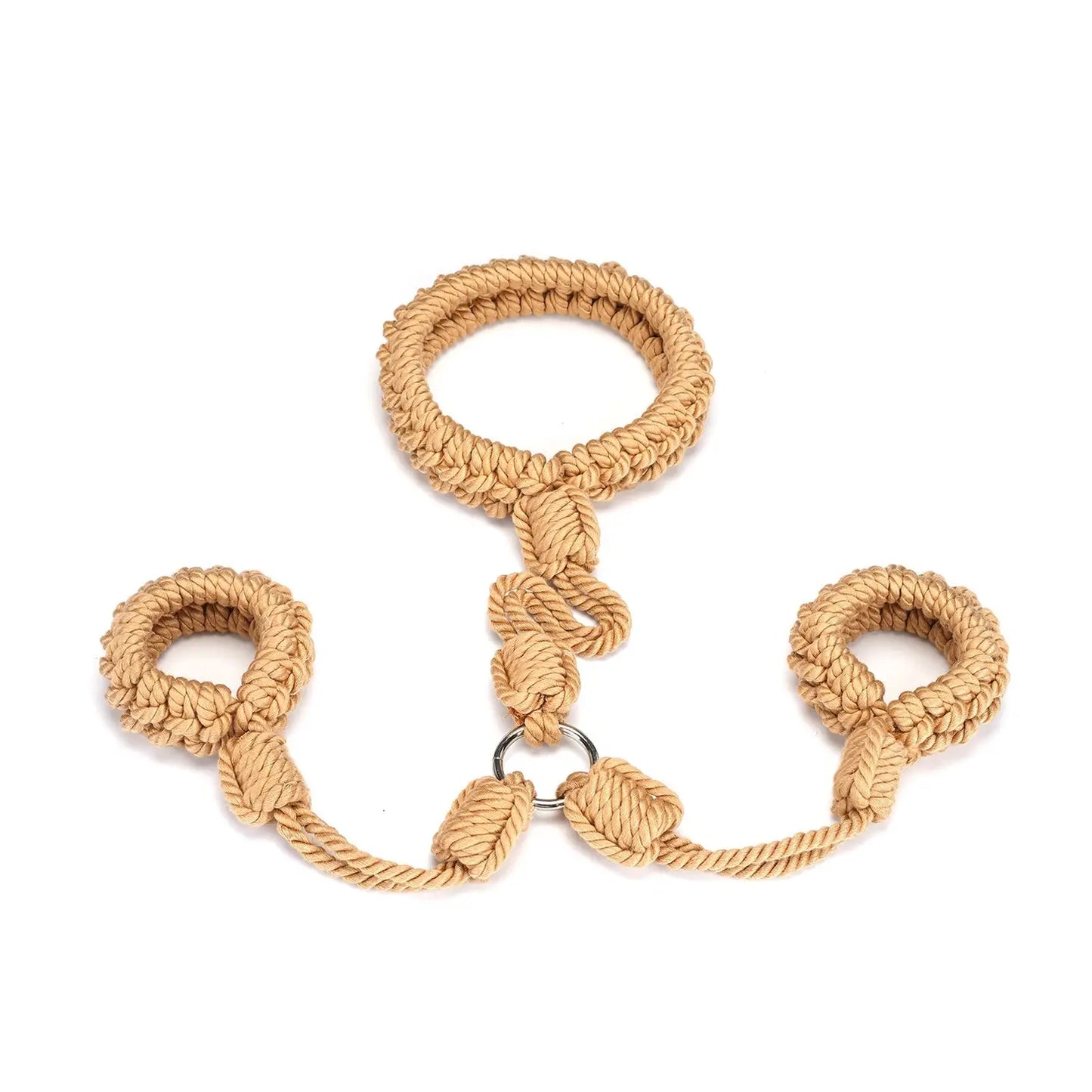 Shibari Bondage Rope Wrist to Collar Restraint