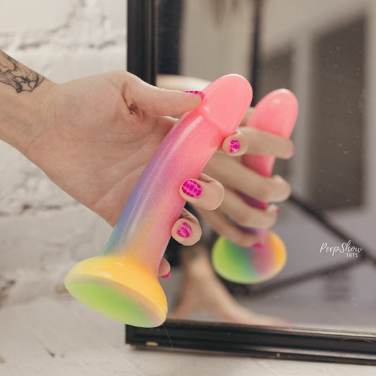 Dildolls Stargazer 6" Bright Silicone Dildo with Microfine Glitter