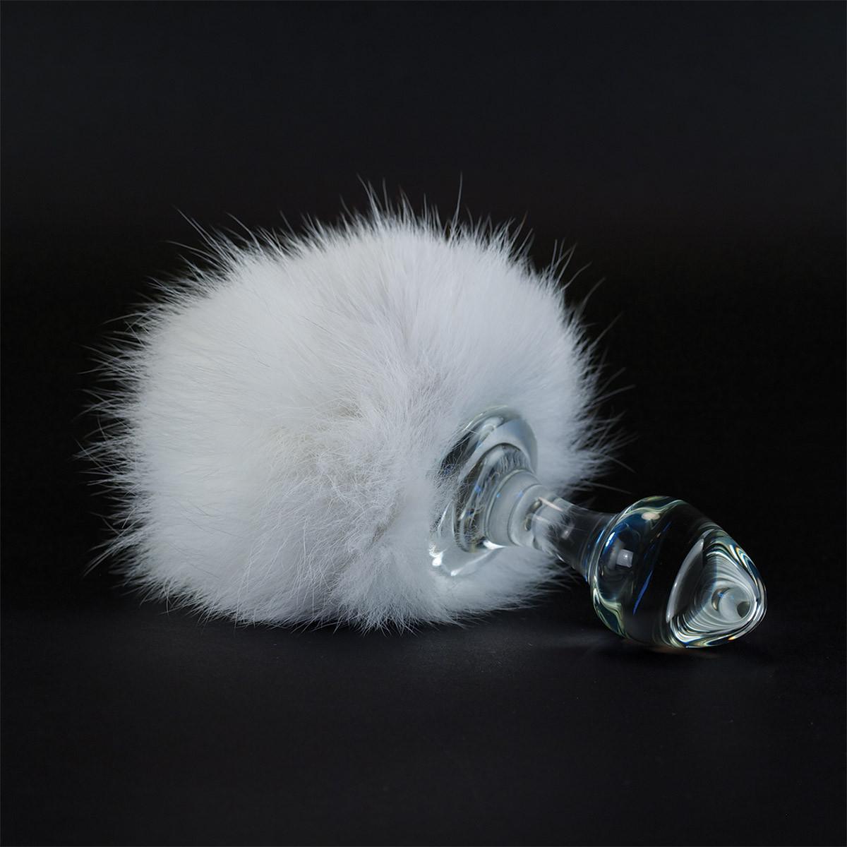 Magnetic Bunny Tail Glass Butt Plug By Crystal Delights