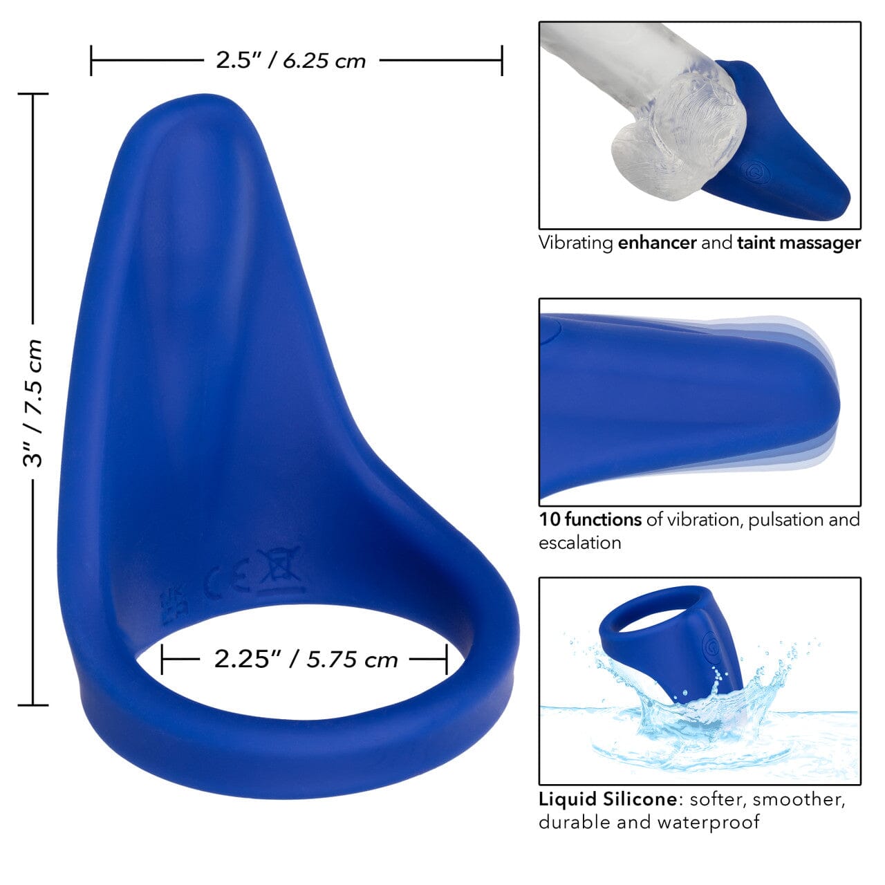 Admiral Soft-Silicone Vibrating Perineum Massager & Ring