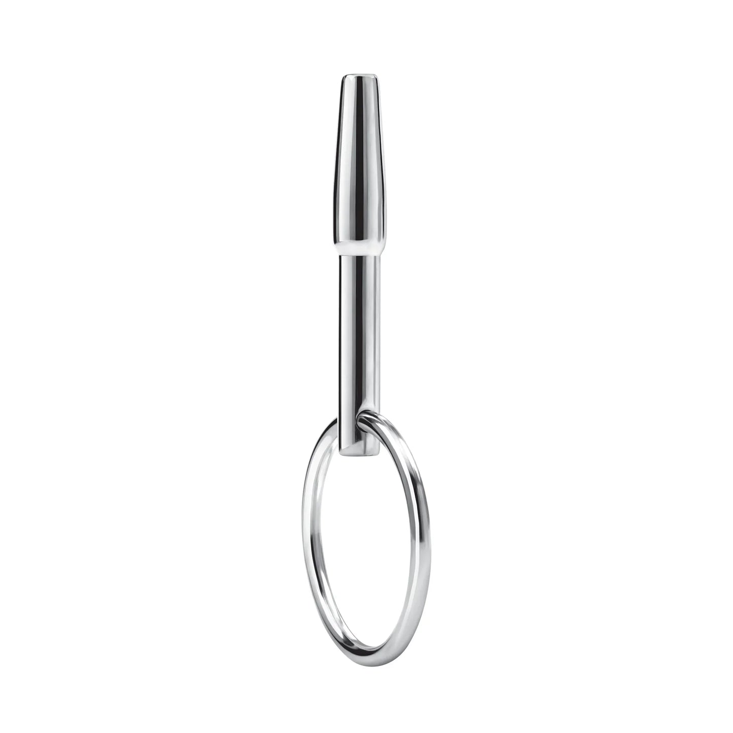 Blueline Hollow Penis Plug with Ring Urethral Probe, Stainless Steel