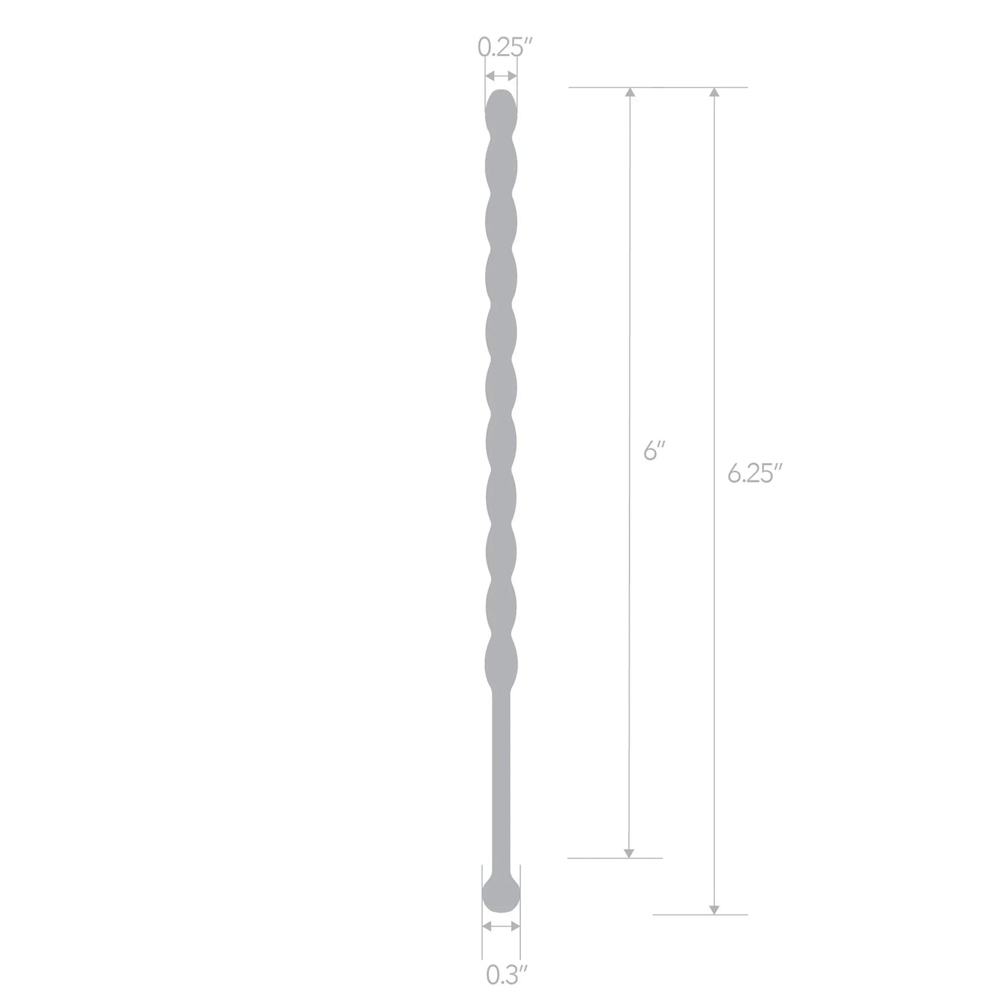 Teardrop Urethral Sound, 6-Inch Stainless Steel