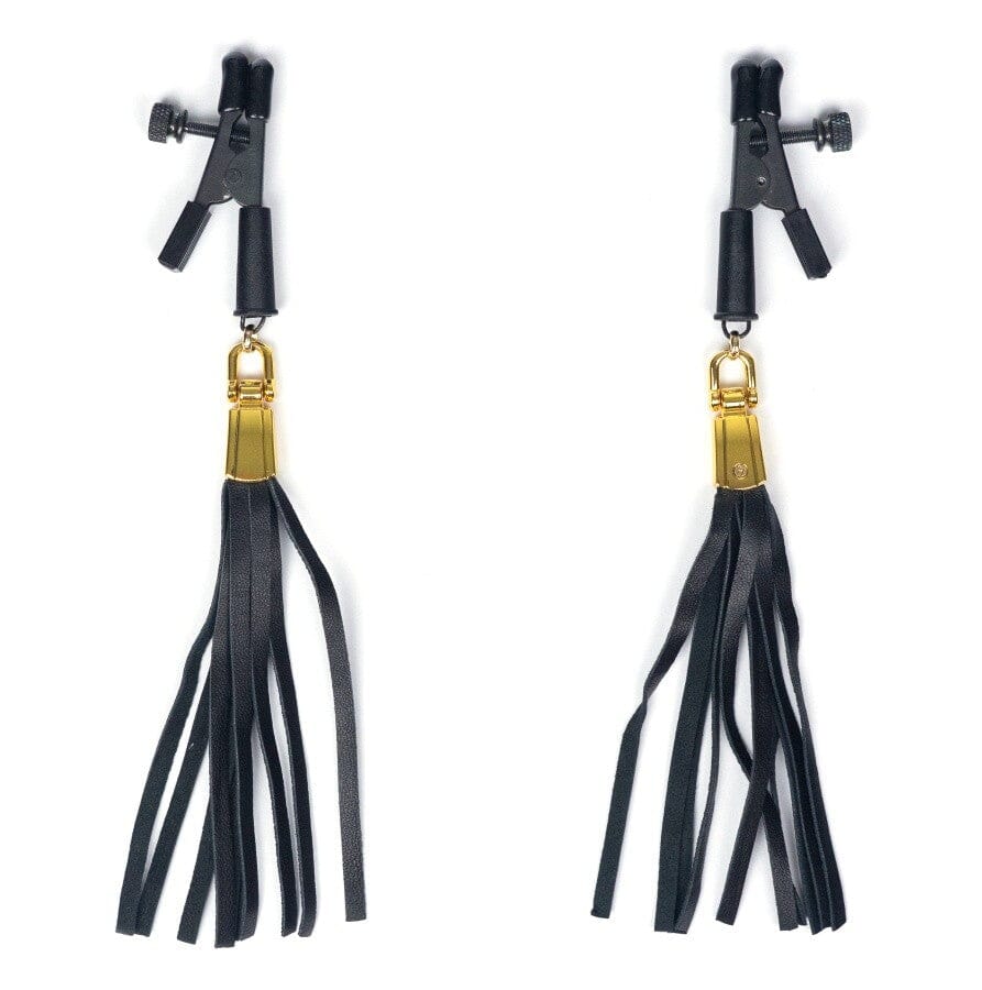Adjustable Alligator Nipple Clamps with Leatherette Tassels