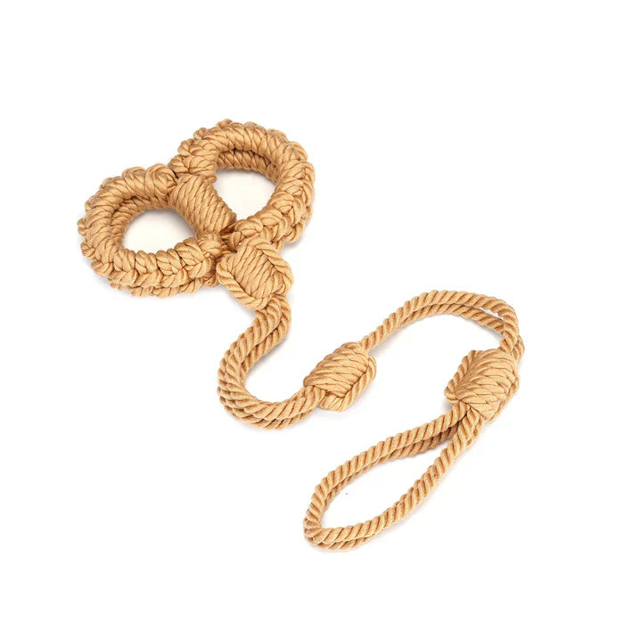 Shibari Bondage Rope Wrist Cuffs & Lead