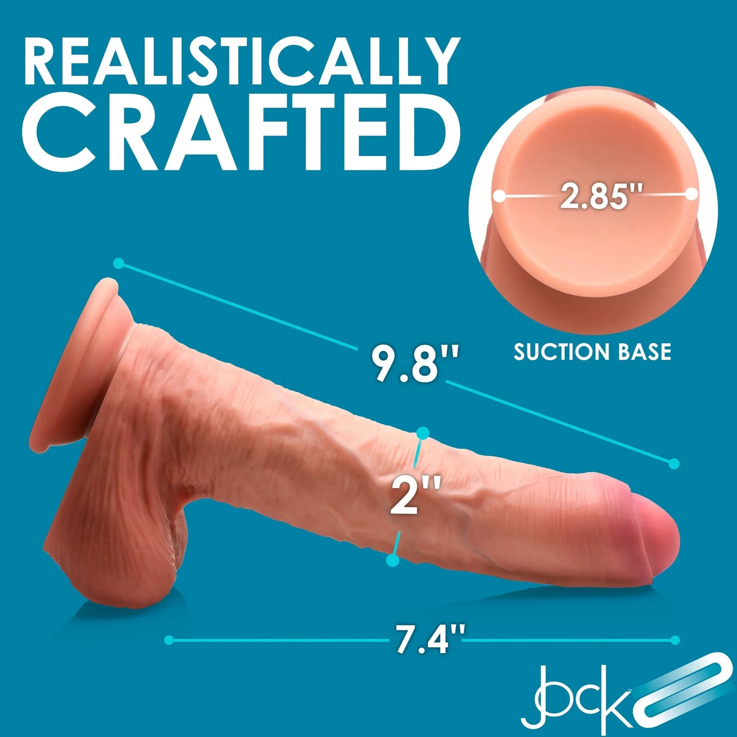 Jock Uncut 9.8" Dual-Density Silicone Dildo with Foreskin