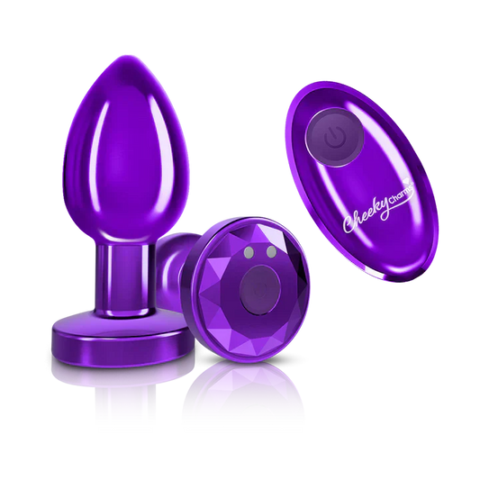 Cheeky Charms Vibrating Metal Butt Plug with Remote Control