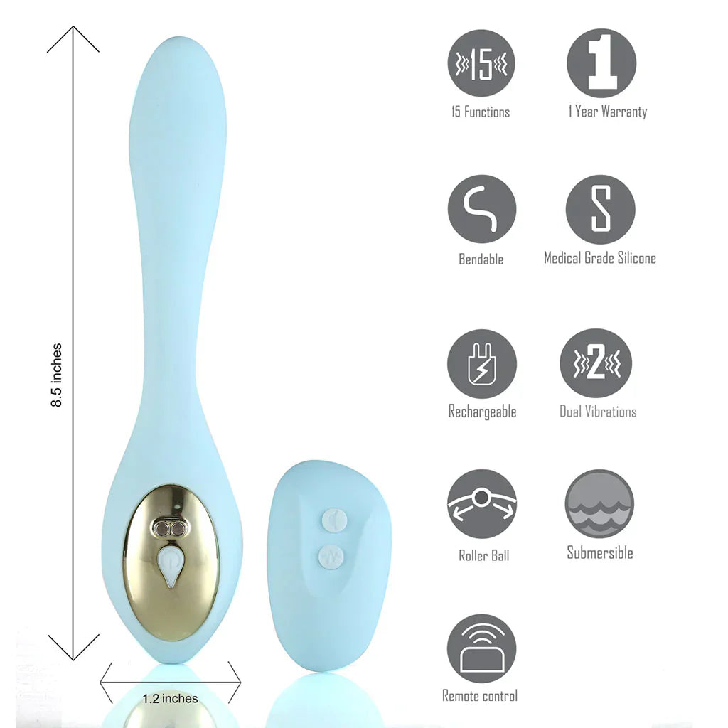 Maia Harmonie - Bendable Couples Vibrator with Roller Tip