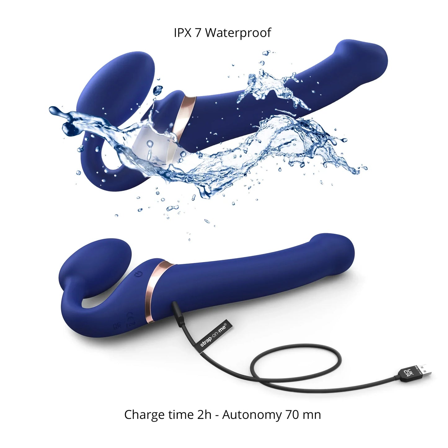 Multi-Orgasm Strap-On Dildo with Licking Tongue and Vibration