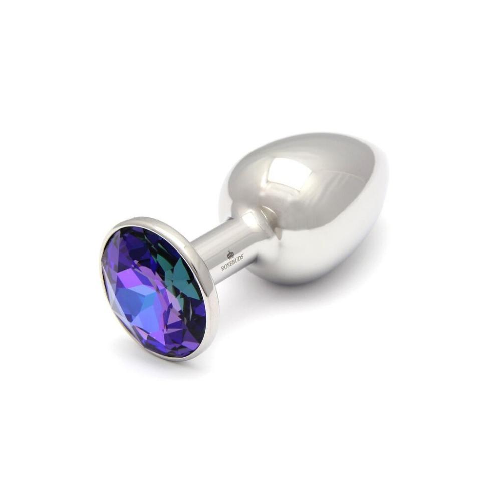 Rosebuds Stainless Steel Butt Plug - Heliotrope - 2 Sizes