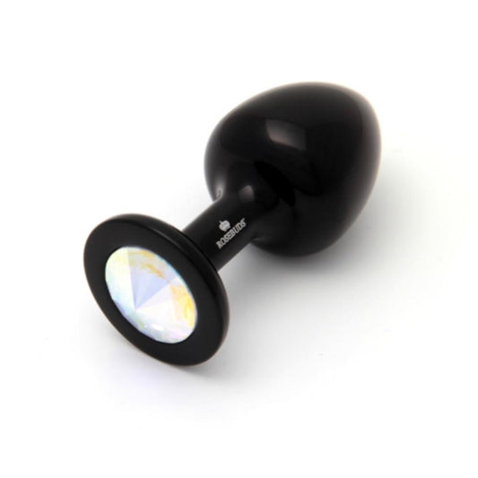 Rosebuds Black Aluminum Lightweight Butt Plug - 3 Jewel Colors